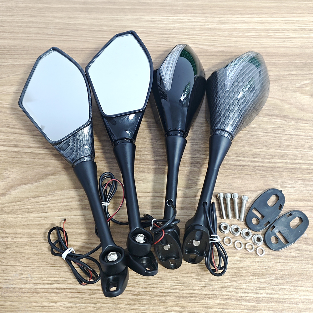New sports car mirror mirror with light large displacement sports car rearview mirror motorcycle modified rearview mirror 217