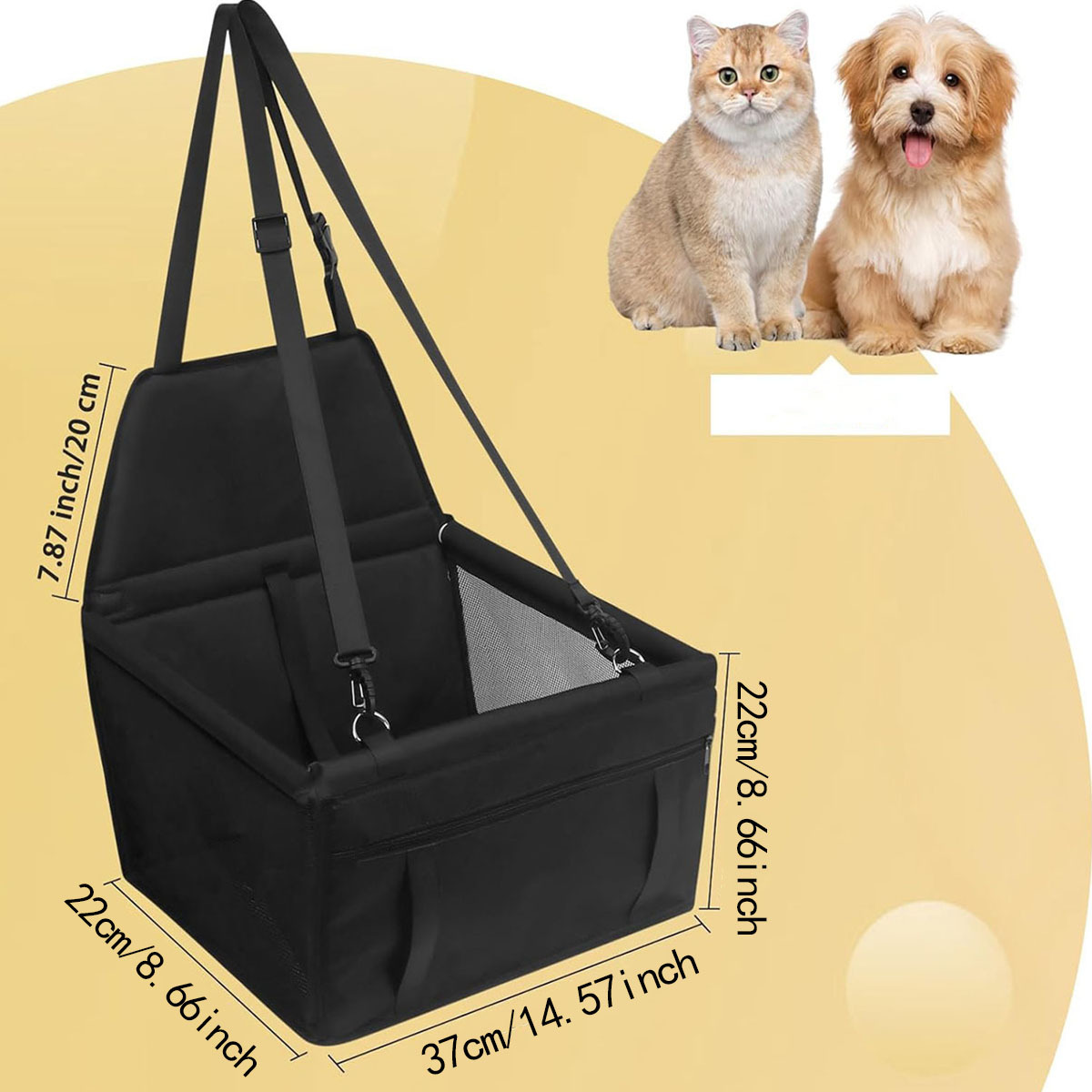 Siège auto portable pour chien et chat sécurité et confort_voghion.com