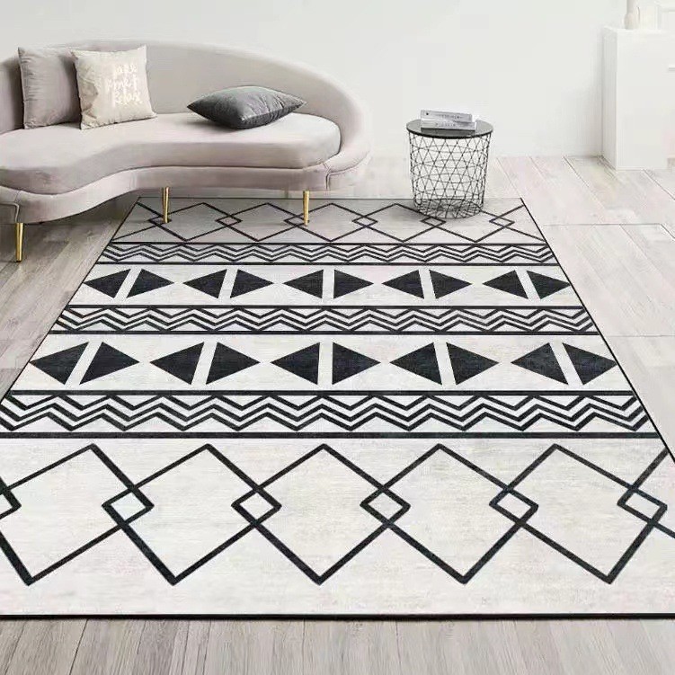 Alfombra geométrica simple, tapete de imitación de cachemira para sala de estar, cobertura completa de gran área, alfombra para dormitorio junto a la cama, tapete para los pies junto a la mesa de centro del sofá
