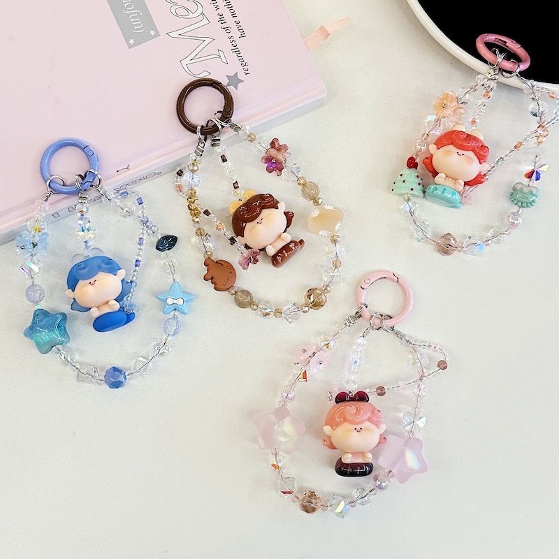 Genuine Lilith linda pintura al óleo estrella nueva aleación cristal resina linda cadena de teléfono móvil bolso colgante de teléfono móvil