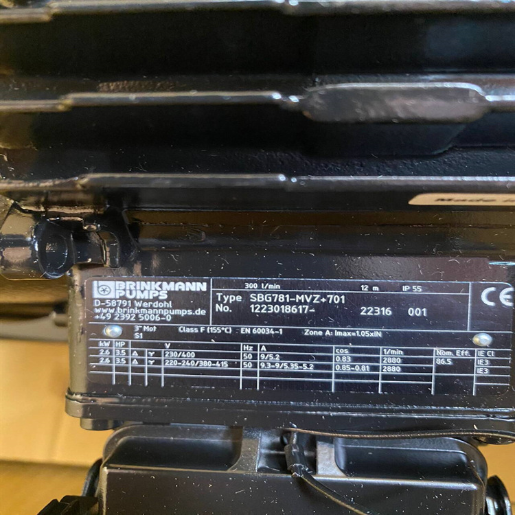德国BRINKMANN布曼 泵 SBG781-MVZ+701全新原装正品进口工业泵