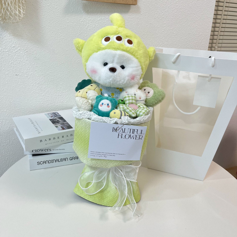 (procesamiento de liquidación) productos terminados 1 de junio día de los niños muñeca ramo de flores regalo para jardín de infantes muñeca ramo de flores para niños