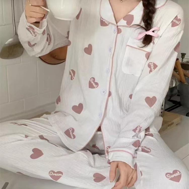 C-주름진 천 핑크 복숭아 하트 글자