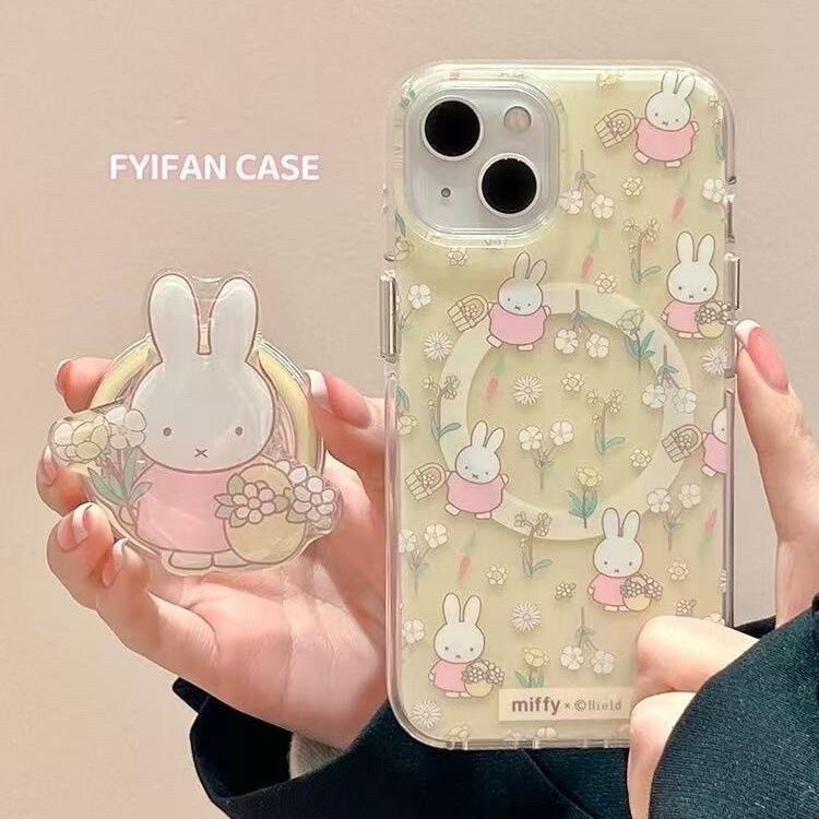 Flower Cute Rabbit Suitable for Samsung S26 Ultra Phone Case Magnetic S25 Edge A57 Apple 18 Pro Max Flower Cute Rabbit Suitable for Samsung S26 Ultra Phone Case Magnetic S25 Edge A57 Apple 18 Pro Max