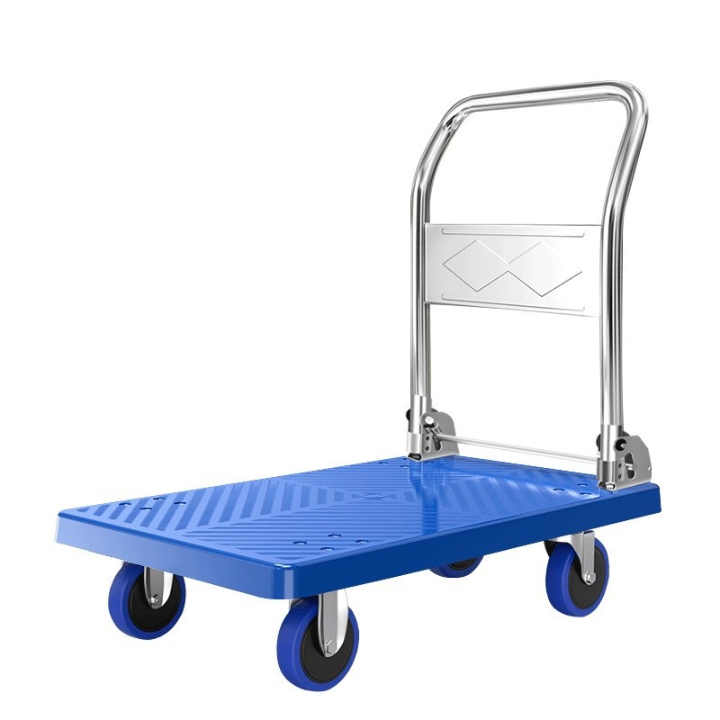 小拉货手推车手折叠轻便携搬运家用塑料平板车推货小车