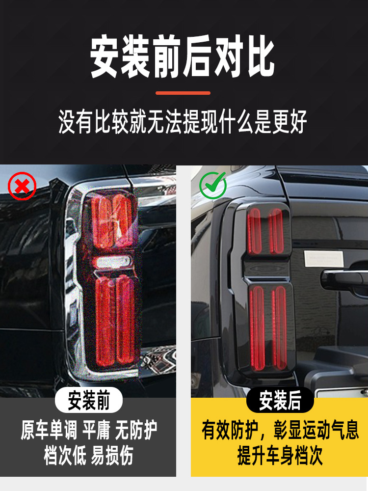 Tank 500 Tail Light Cover Modification Light Frame Protective Cover Rear Light Protective Shell Decorative Patch Special Accessories