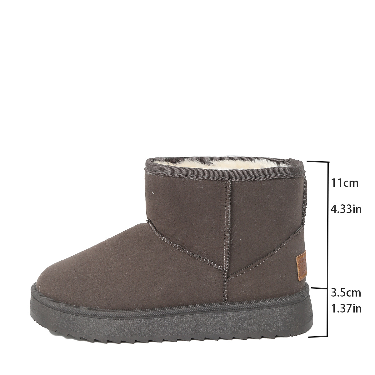 New women's shoes winter plus fleece short short boots warm a slip-on bread cotton shoes_voghion.com