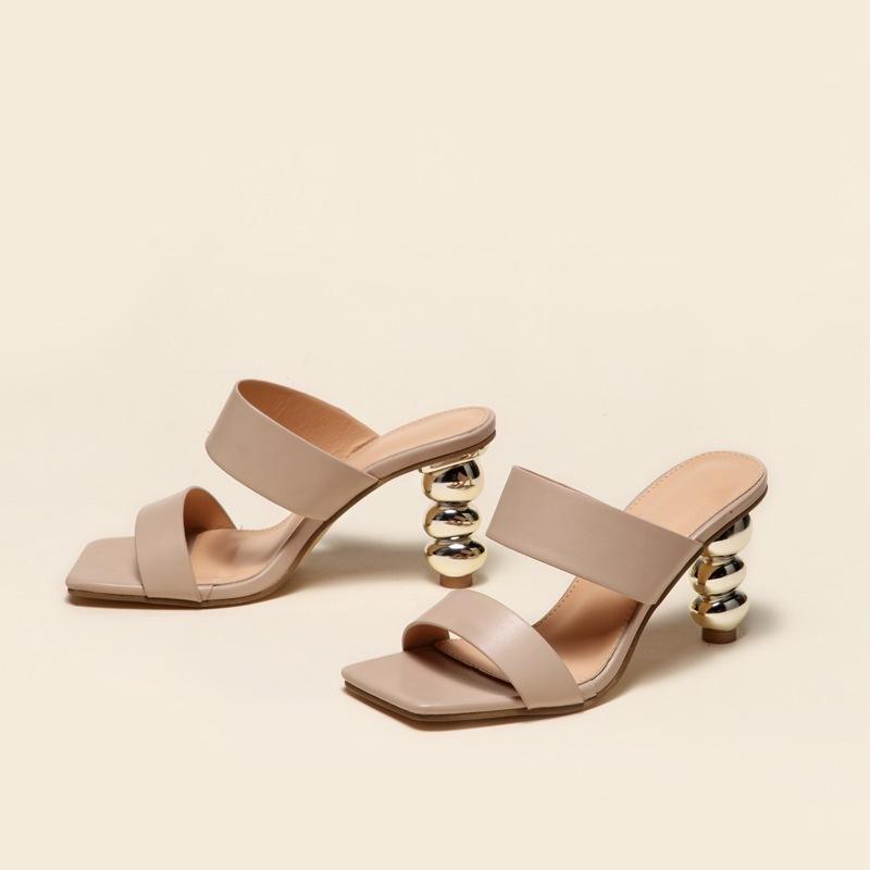 2024 summer fashion electroplated sandals and high heels for women ladies shoes special gourd heel sandals large size_senzul.com