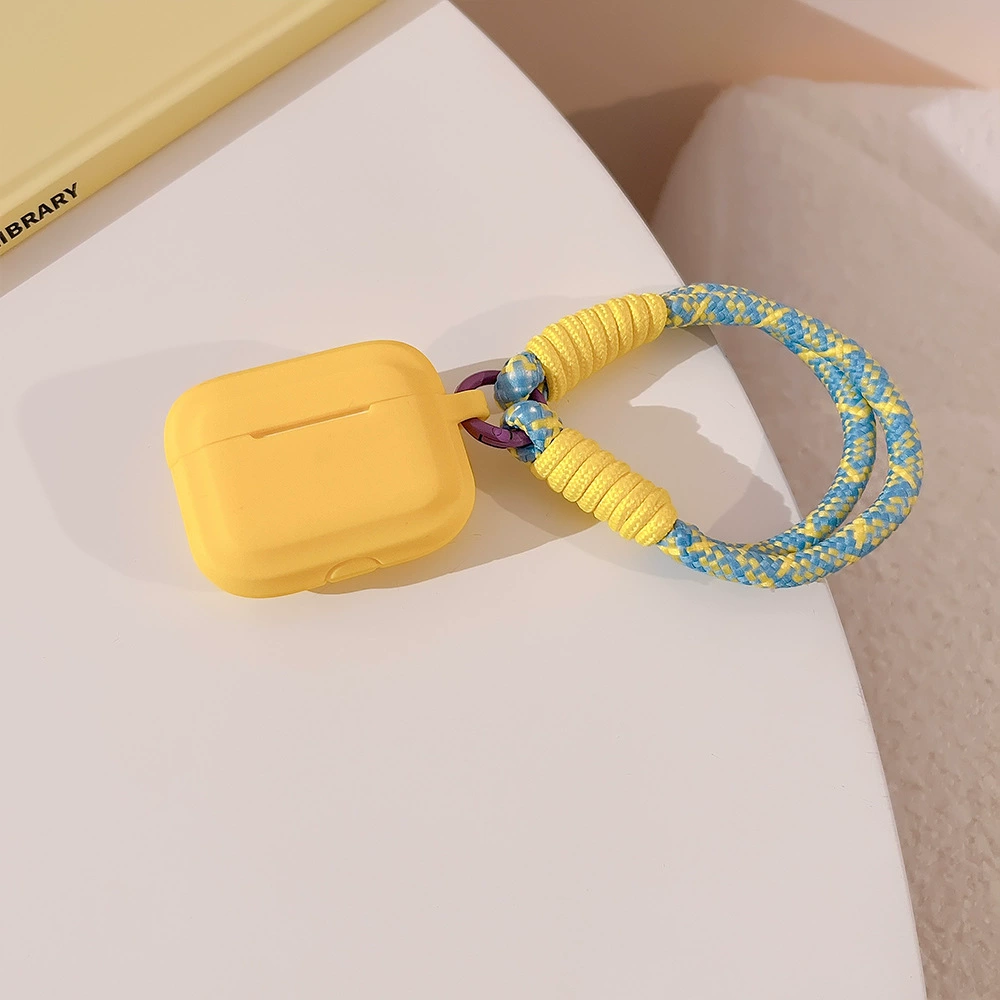 Силиконовый чехол для AirPods совместимый с AirPods 1–4 и AirPods Pro 1–3, контрастная полосатая цепочка-держатель