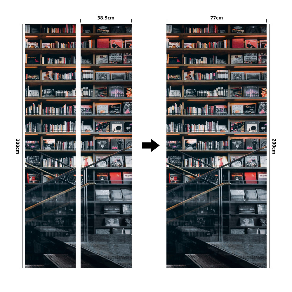 Pegatinas para puertas 3D respetuosas con el medio ambiente, autoadhesivos, fabricantes de origen al por mayor, patrones populares transfronterizos de alta definición, adhesivos para puertas impermeables, a prueba de aceite y antiincrustantes