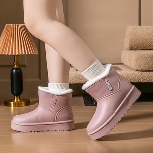 2024 New Winter Snow Boots Women's fleece-lined Warm EVA One-piece Outer Wear Waterproof Rain Boots One Pedal Cotton Boots