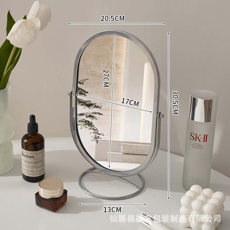 Espejo doméstico de explosión transfronteriza dormitorio espejo decorativo dormitorio espejo de maquillaje dormitorio espejo de vestir espejo de escritorio de metal de alto valor