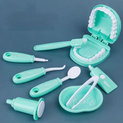 Set of 9 Dental Doctor Toys for Children, Role-Playing Toothbrushing Practice Oral Care Model Set