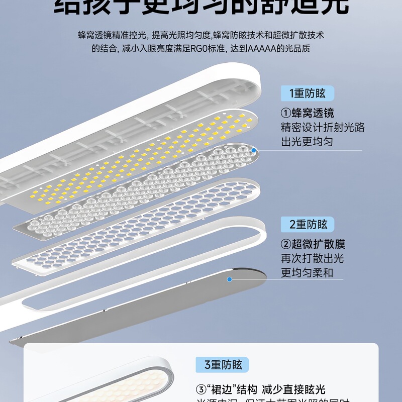 欧普AAAAA级led台灯插电学习专用学生写字宿舍书桌阅读护眼近视防|undefined