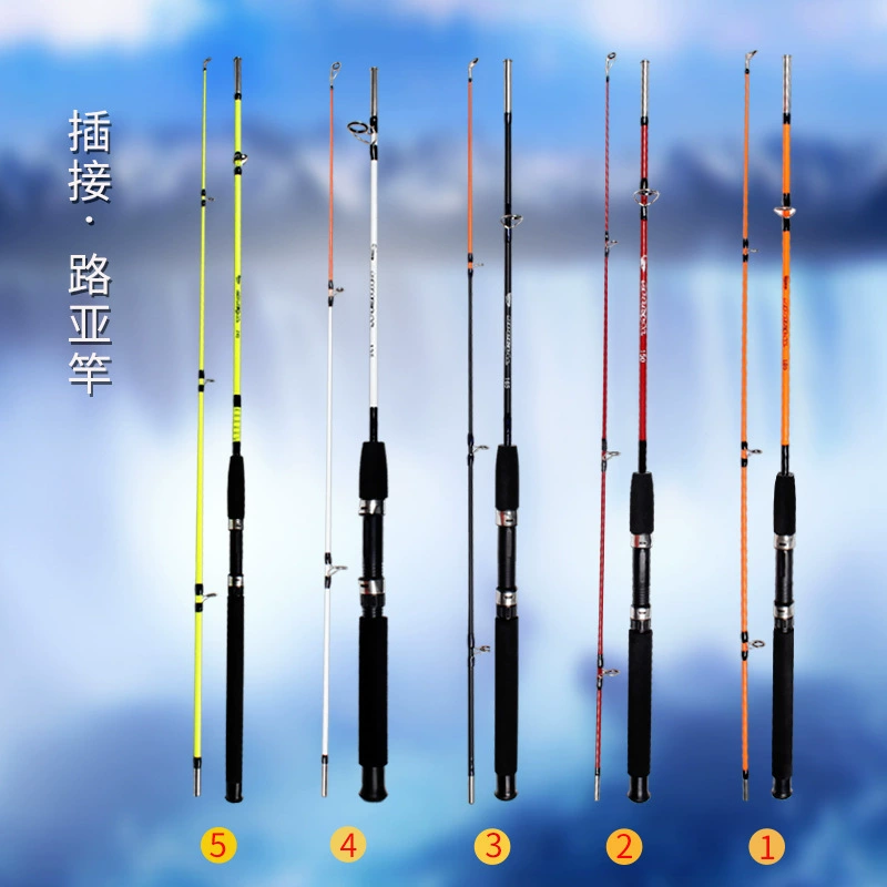 OEM заказ Luya Pole FRP Рыболовная удочка Черный двухсекционный вставной стержень 1,6 м 1,8 м оптом твердый стержень