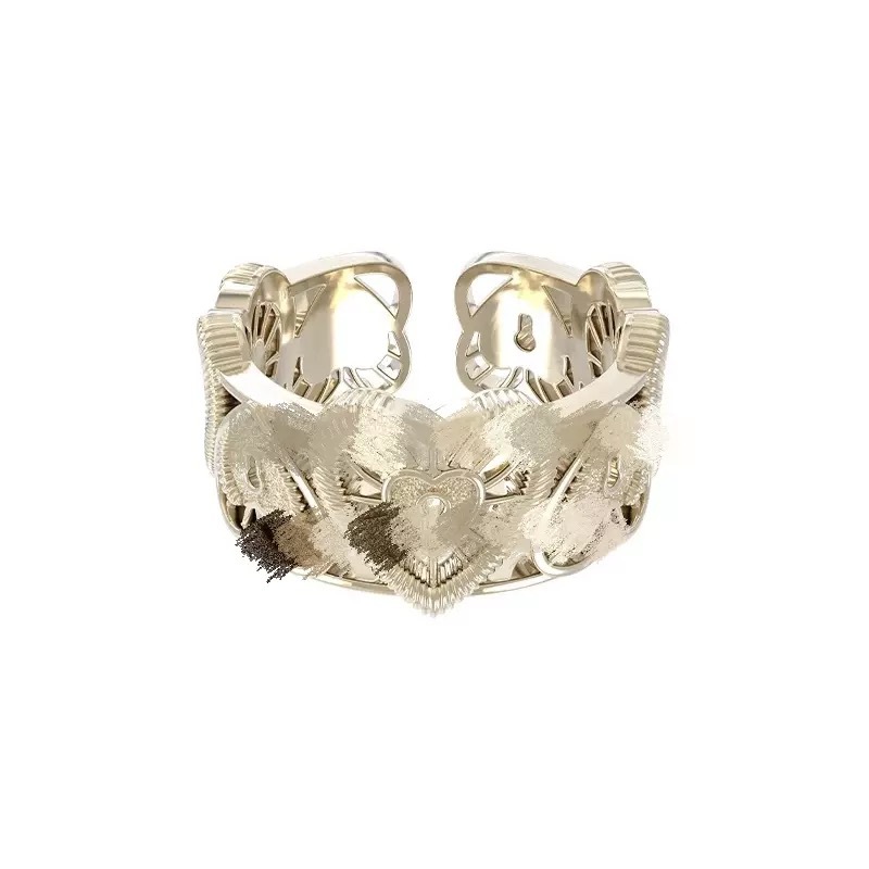 J0023 lace love lock titanium gold
