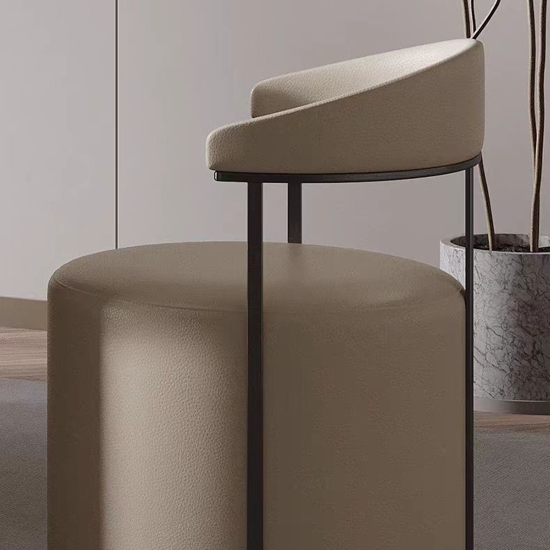 Mesa de té moderna simple y alta sensación silla de respaldo de lujo ligera silla de recepción para hacer té silla de manicuría silla taburete redondo silla de negociación
