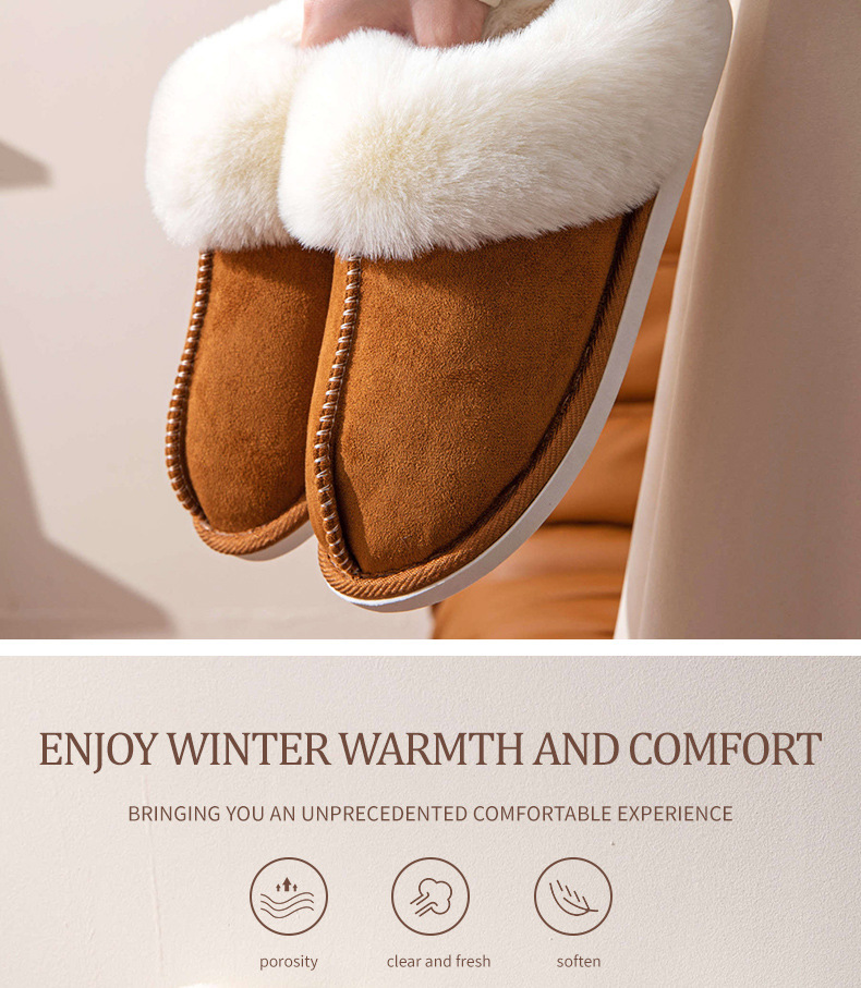 Pantofole soffici autunno e inverno calde fondo spesso casa ispessito peluche cotone trascinare casa pantofole di cotone interno_voghion.com