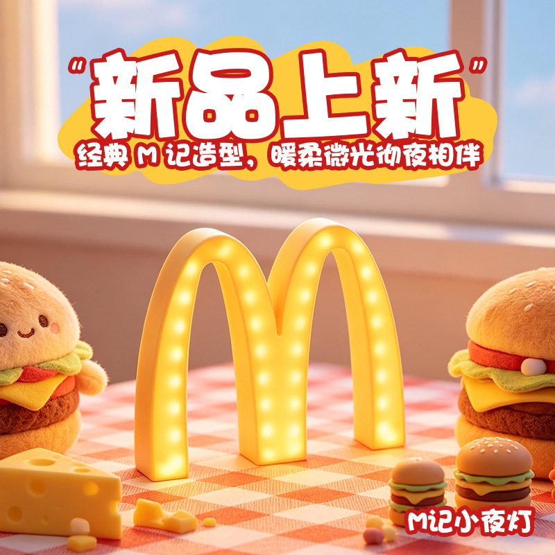 Cross-Border Popular Mcdonald's m Lamp Mcdonald's Glowing Atmosphere Light Fridge Magnetic Simple Creative USB Rechargeable Night Light Cross-Border Popular Mcdonald's m Lamp Mcdonald's Glowing Atmosphere Light Fridge Magnetic Simple Creative USB Rechargeable Night Light