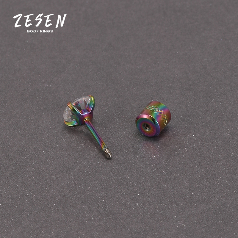 Pointed titanium steel lip stud product view
