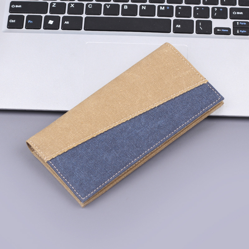 Cartera larga para hombres, traje de lona, bolsa de tarjetas, cartera de hombre, cartera de denim, bolsa de tela para hombres