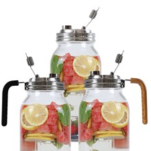 跨境新款304不锈钢 FCM认证把手梅森盖 梅森罐盖食品级密封盖饮水