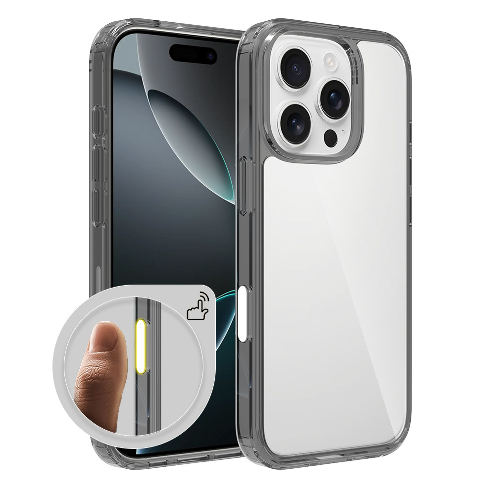 Aplicable a iPhone16Pro cámara inteligente botón de teléfono móvil caso de 1.5mm acrílico cubierta transparente nueva