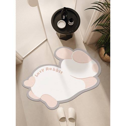 Cute rabbit diatom mud absorbent mat bathroom floor mat bathroom foot mat door mat entry anti-slip floor mat home