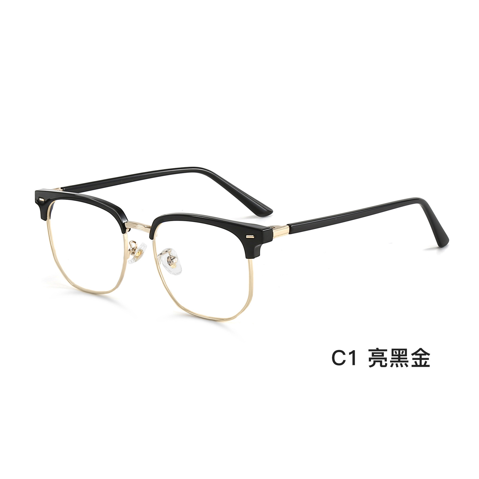 Casual retro aleación de cejas de tendencia hombre cuadrado marco de gafas Danyang miopía mayorista acepta muestras fijas