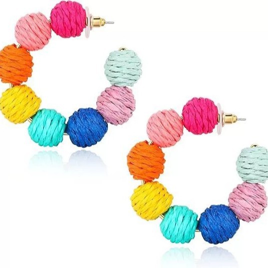 Cute fashionable retro purple blue earrings