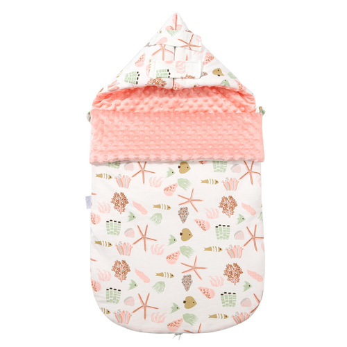 Baby Anti-Spasm Sleeping Bag Autumn/Winter Thicken Dual-Use Newborn Swaddle Blanket Baby Dou Dou Blanket Cross-Border