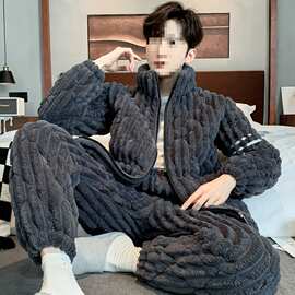 2025睡衣男  男装夹棉 时尚家居服套装 L-3XL码直播爆款一件代发