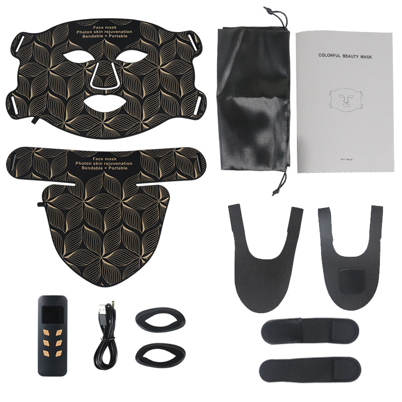 MJ04-컬러풀 플러스 적외선 4귀 얼굴 + 목 마사지 블랙