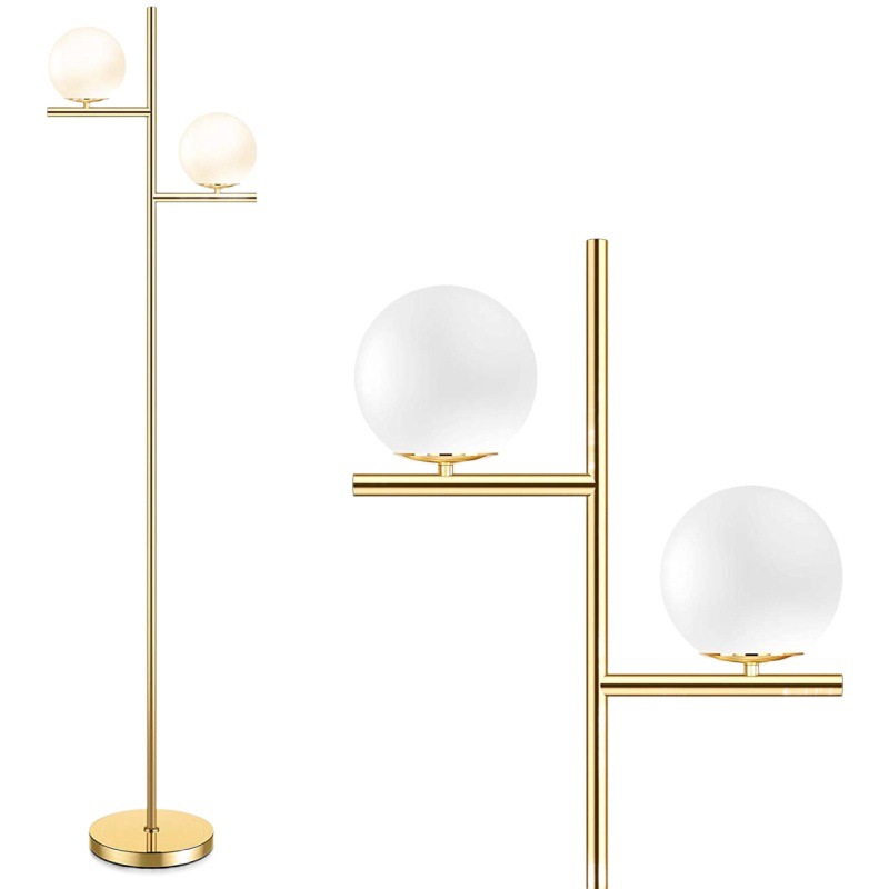 輕奢落地燈ins風格簡約現代北歐客廳臥室2頭玻璃亞馬遜裝飾落地燈