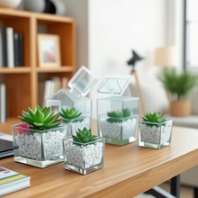 鱼缸透明植物玻璃水培器皿方形迷你个性创意小号多肉花盆