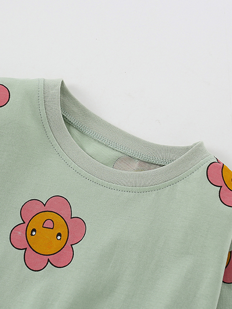 Malwee set de niñas de primavera nuevo estilo europeo y americano para niños de media edad cuello redondo de manga larga para niñas de dos piezas set