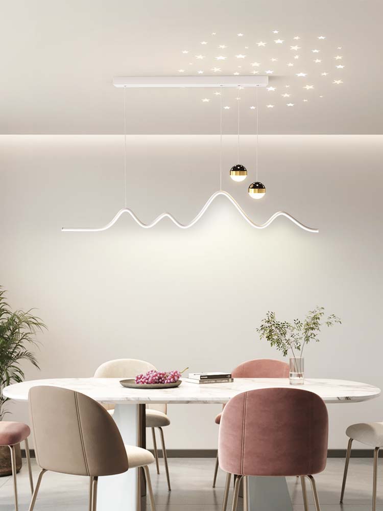 Lámparas de restaurante de viento crema personalidad artística creativa red estrella famosa mesa de comedor de bar lámparas de cristal