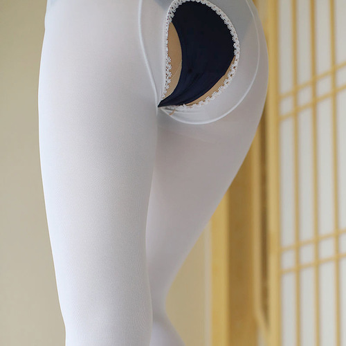 Spring and Autumn 80D open crotch velvet pantyhose single sided crotch white pantyhose sexy stockings plus size 180 pounds