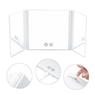 Sun visor rearview mirror car folding LED vanity mirror