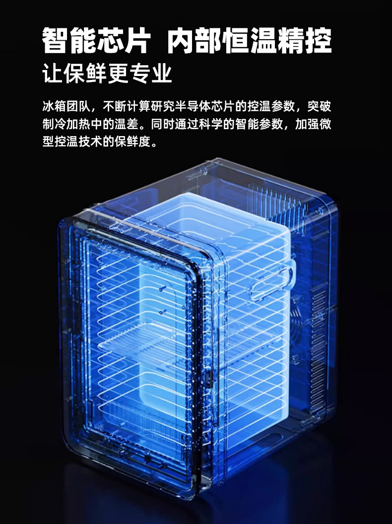 Car-Mounted Mini Fridge, Dual-Use for Car and Home, Beauty Mirror, Skincare Product Storage Box, Compatible with Us, Eu, Uk, and Au Standards, Global Use, Cross-Border