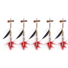 Spinning copper hammer roadbait with thick water drip shiny lure imitating red worm artificial bait for freshwater perch and mouthbrooder long-range casting