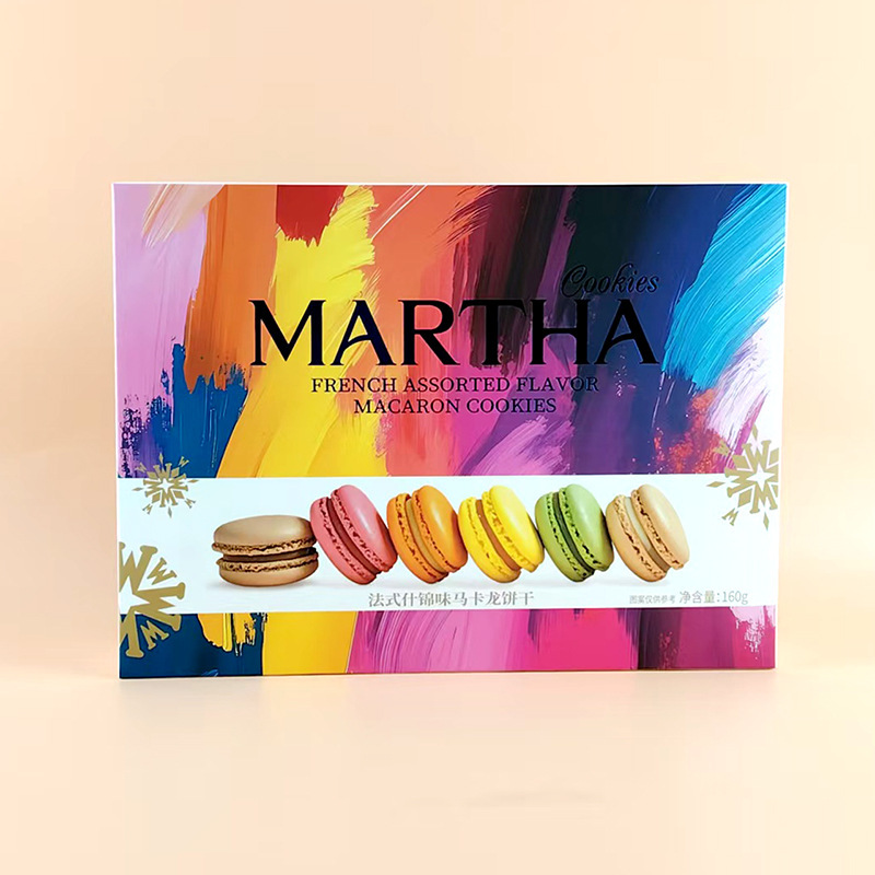 Martha French Assorted Macaron Biscuits Internet Celebrity Sandwich Biscuits Wedding Accompaniment Gift Box Snack Snacks