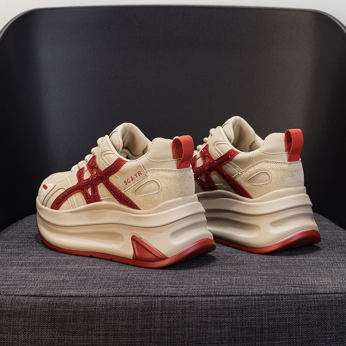 Giày sneaker nữ đế dày tăng chiều cao phong cách cổ điển mới thu 2026 — M2916- 1m màu, M2916-1 màu đỏ, M2916-1 màu vàng chi tiết 23
