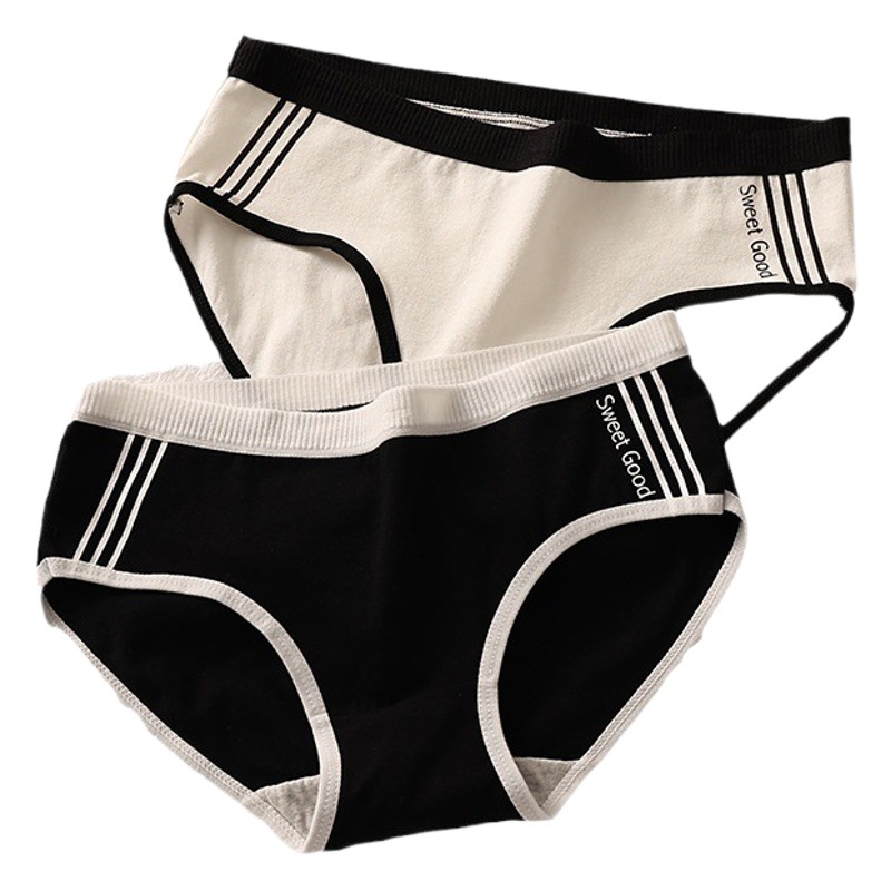 Algodón de algodón de las mujeres entrepierna mediados de la cintura sin costuras calzoncillos sexy estilo deportivo japonés triángulo de la muchacha pantalones cortos