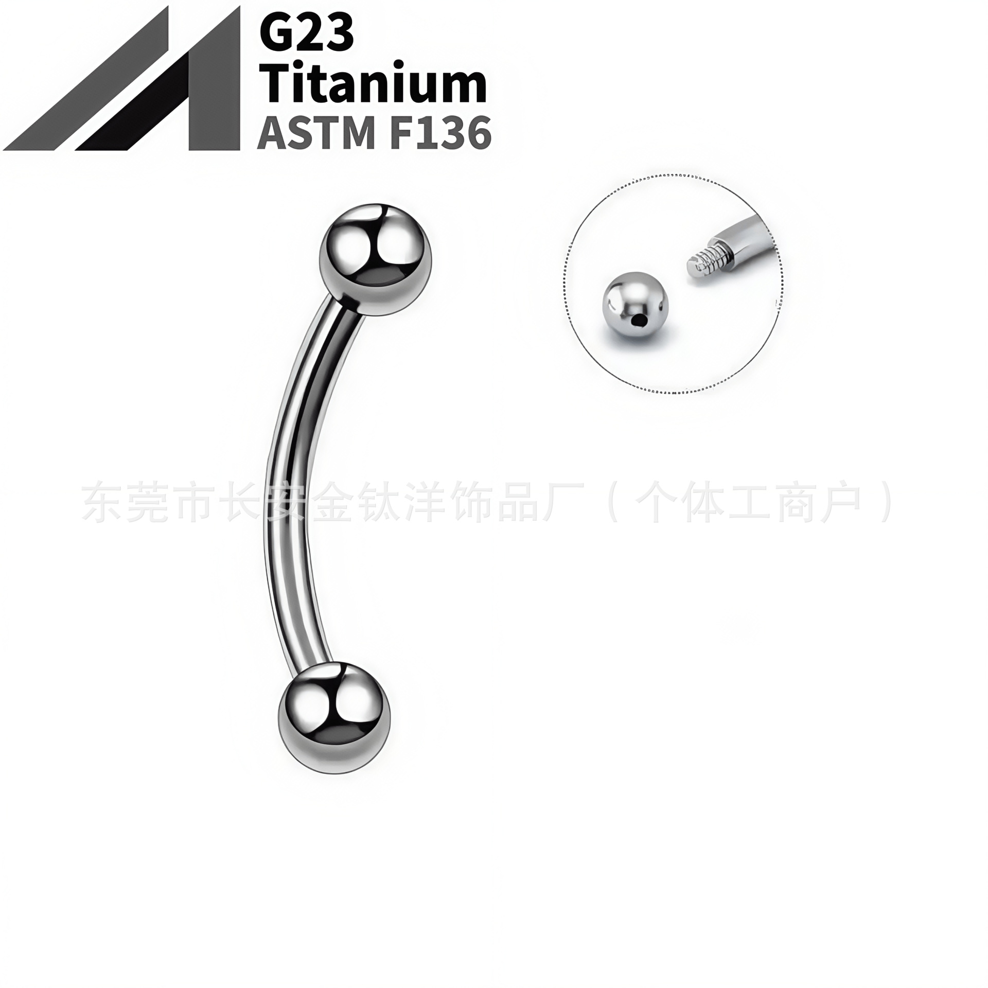 16G labret stud size and finish detail