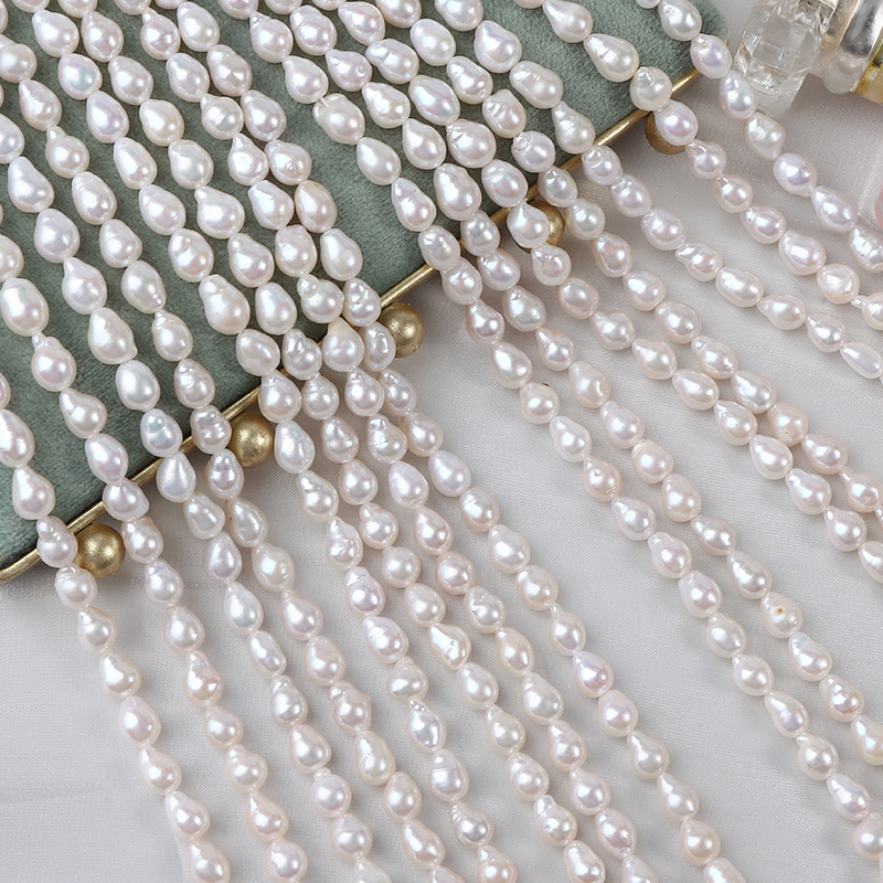 粉光5-6mm水滴AK巴洛克珍珠天然淡水異形diy手工飾品穿珠材料