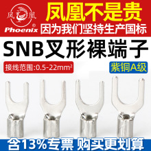 凤凰SNB1.25-3/4/5/6/8接线端子铜线耳铜接头叉形U型冷压紫铜国标
