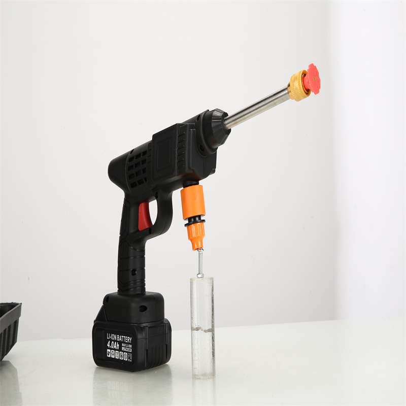 pistola eléctrica de litio eléctrica portátil recargable de alta potencia doméstica con tubo de agua pistola de agua de lavado de suelo pistola de agua de alta presión