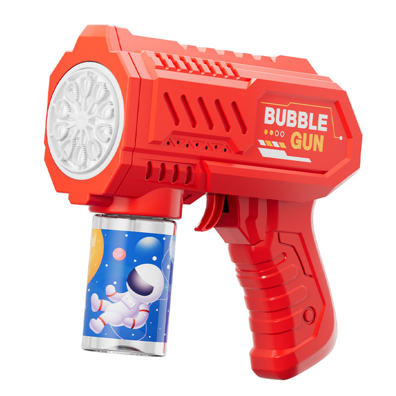 Máquina de burbujas espacial de celebridades de Internet de 10 orificios de mano Gatlin juguetes de burbujas automáticos para niños pistola de burbujas puesto al por mayor