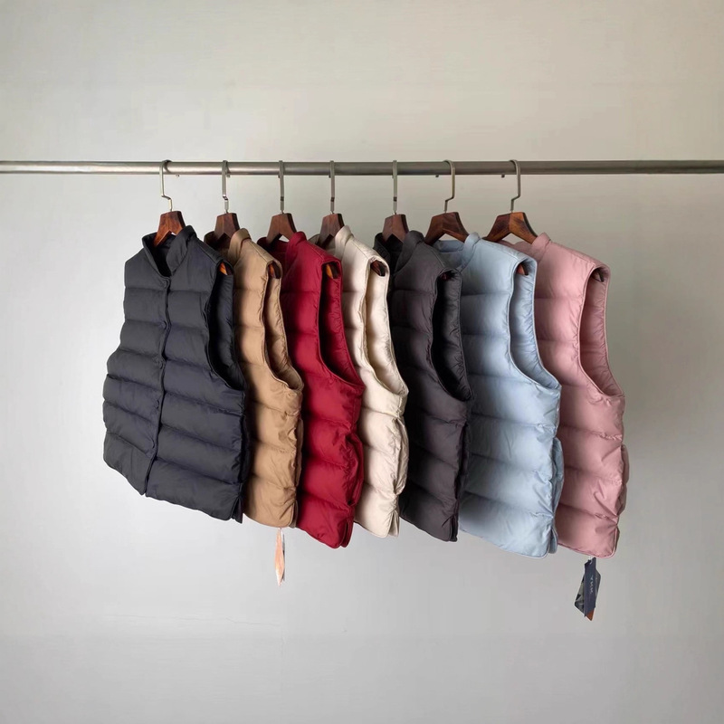 5110 25 New Autumn/Winter Goose down Simple Basic Style Chinese Stand Collar White Goose down Inner Vest Multi-Color Women's